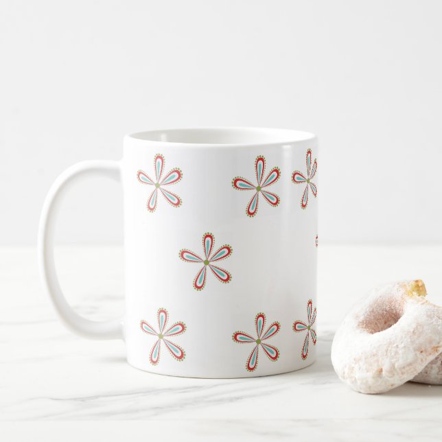 Taza De Café Floral Mug (Con donut)