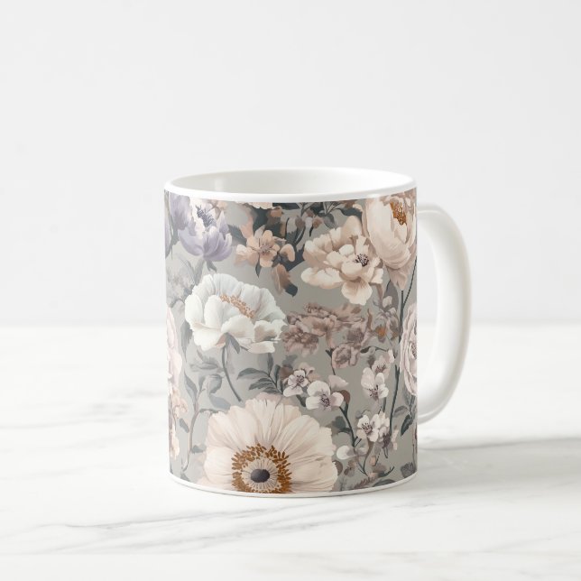 Taza De Café Floral Mug (Anverso derecho)