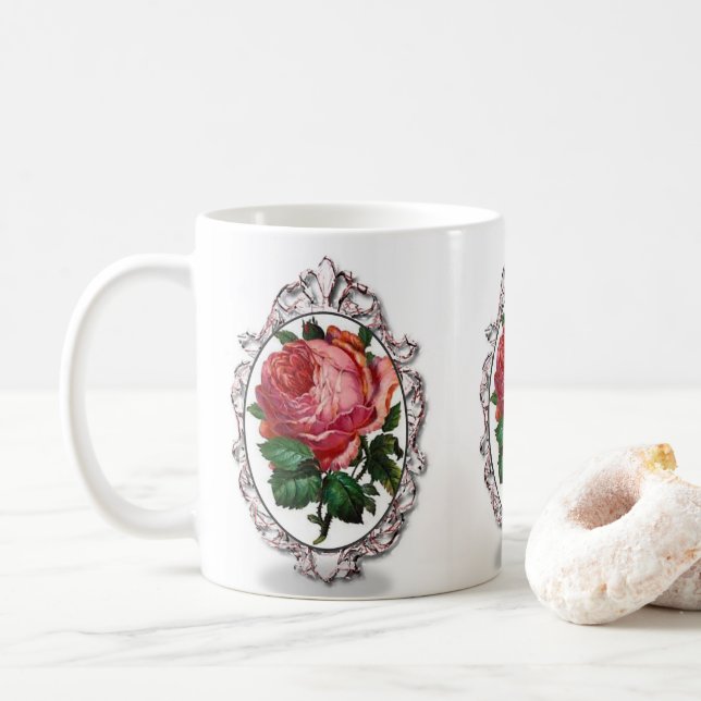 Taza De Café Floral Mug (Con donut)
