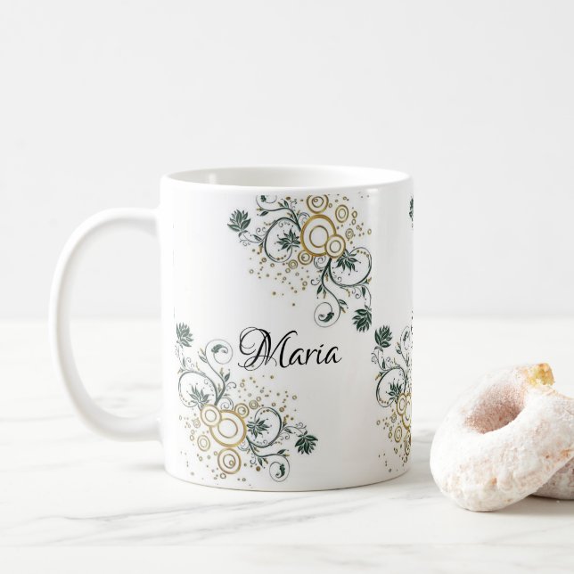 Taza De Café Floral Mug (Con donut)