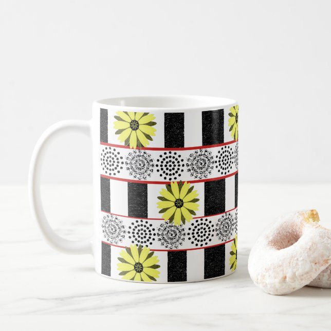 Taza De Café Floral Mug (Con donut)