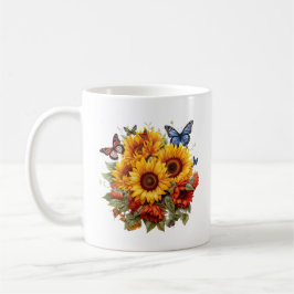 Taza De Café Floral Mug, Sunflower mug
