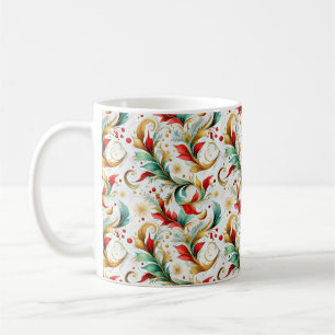Taza De Café Floral navideña girada
