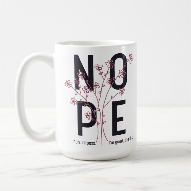 Taza De Café Floral Nope (Izquierda)