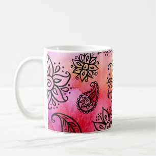 Taza De Café Floral ornamental: etnia sin foco