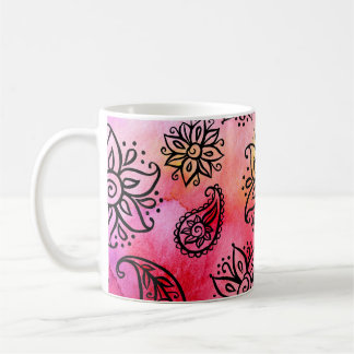 Taza De Café Floral ornamental: etnia sin foco