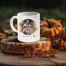 Taza De Café Floral otoño wreath foto Coffee Mug