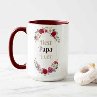 Taza de café floral para el mejor papá de todos -