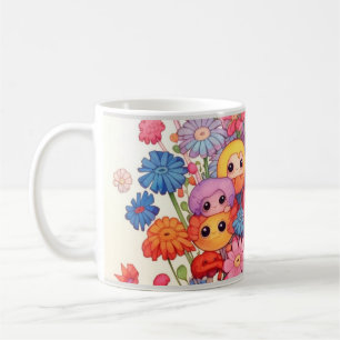 Taza De Café Floral personalizada, colorida, linda