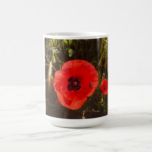 Taza De Café Floral Poppy Dream – Botanical Fantasy Meadow (Centro)
