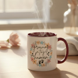 Taza De Café Floral Pregnancy Mug, Growing A Tiny Human