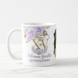 Taza De Café Floral púrpura Lilac XV QUINCEAÑERA Quince Foto