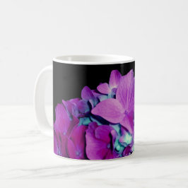 Taza De Café Floral púrpura Magenta hidrangea