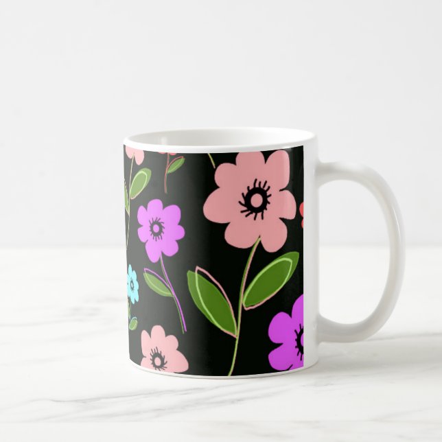 Taza De Café Floral retro (Derecha)