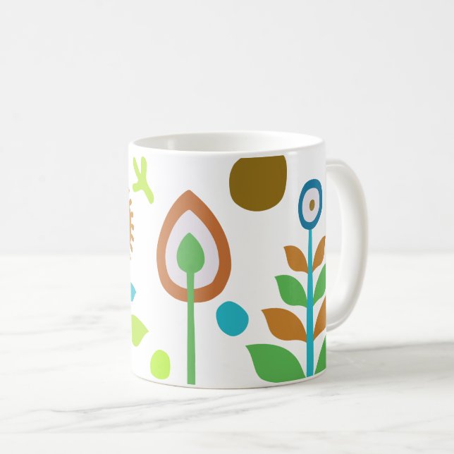 Taza De Café Floral retro (Anverso derecho)