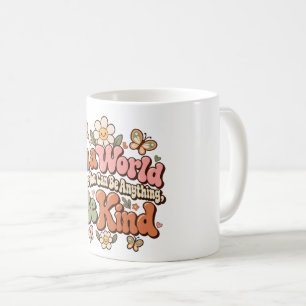 Taza de café floral retro vintage Be Kind
