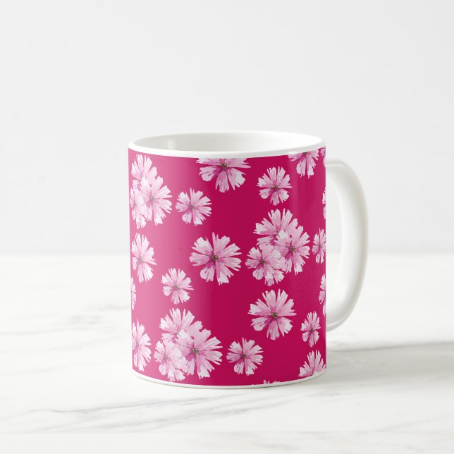 Taza De Café Floral romance flor cerezo (Anverso derecho)