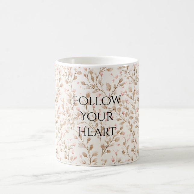 Taza De Café Floral Rosa Beige Rosado (Centro)