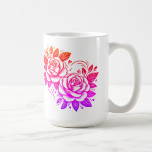 Taza De Café Floral Rosa de estilo real exclusivo