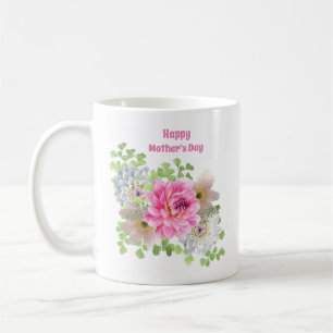 Taza De Café Floral rosa feliz día de la madre