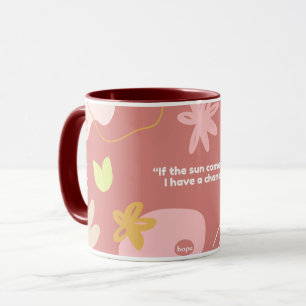 Taza de café floral rosa pastel Flor estética