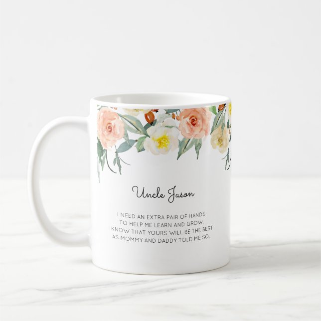 Taza De Café Floral rosa serás mi propuesta de padrino (Izquierda)