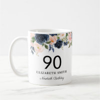 Floral Rubor de Marina personalizada 90 cumpleaños