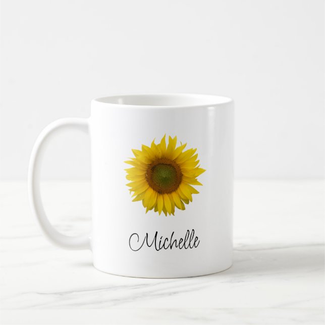 Taza De Café Floral rústica de girasol moderna (Izquierda)