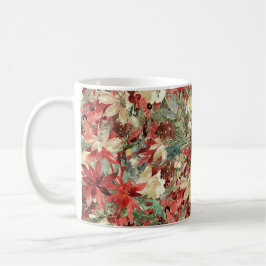 Taza De Café Floral rústica elegante Navidad de posología navid