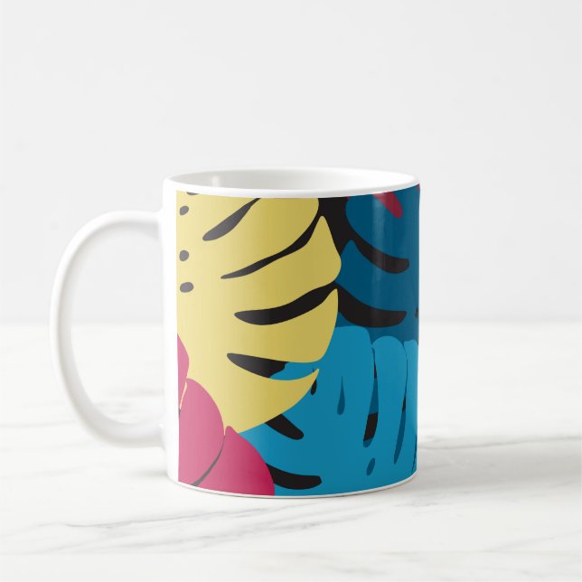 Taza De Café Floral seamless pattern. Background from bright le (Izquierda)