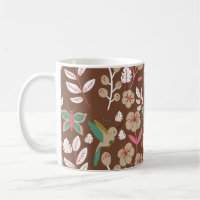 Floral seamless pattern flowers, leaves, butterfly