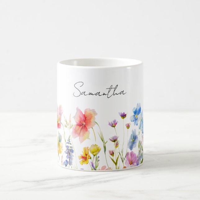 Taza De Café Floral silvestre personalizada (Centro)
