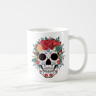 Taza De Café Floral Sugar Skull