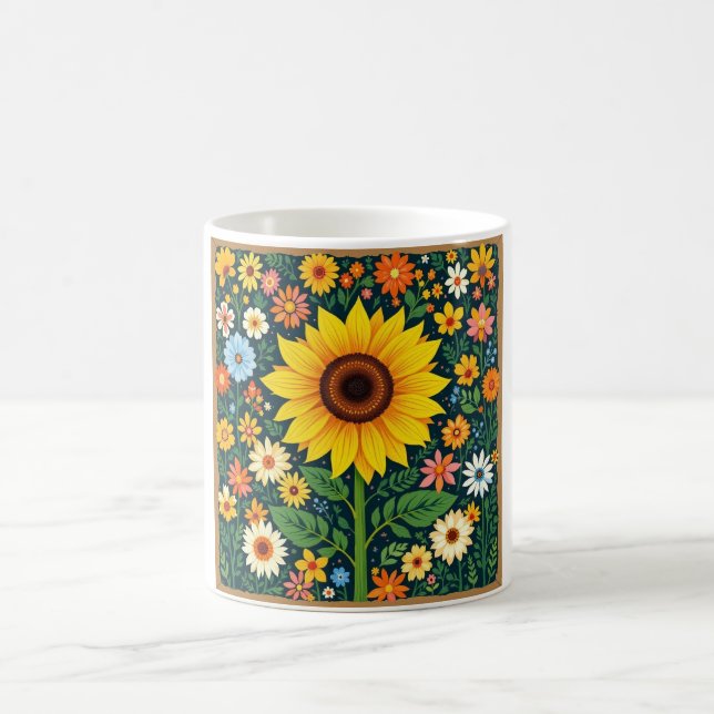 Taza De Café Floral Sunflower Mug (Centro)