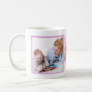 Taza De Café Floral te ama mamá Día de la madre Dos fotos
