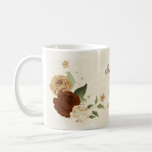 Taza De Café floral terracota tono tierra