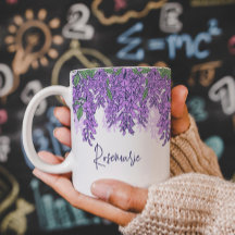 Floral tropical Mug de nombre personalizado