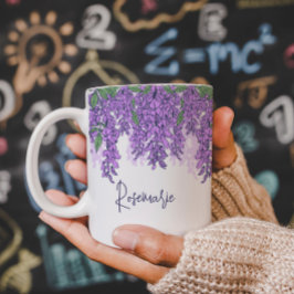 Taza De Café Floral tropical Mug de nombre personalizado