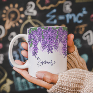 Taza De Café Floral tropical Mug de nombre personalizado