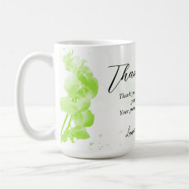 Taza De Café Floral verde gracias mamá idea de regalo