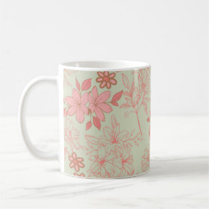 Taza De Café Floral verde rosa singulares Primavera Y2K y veran