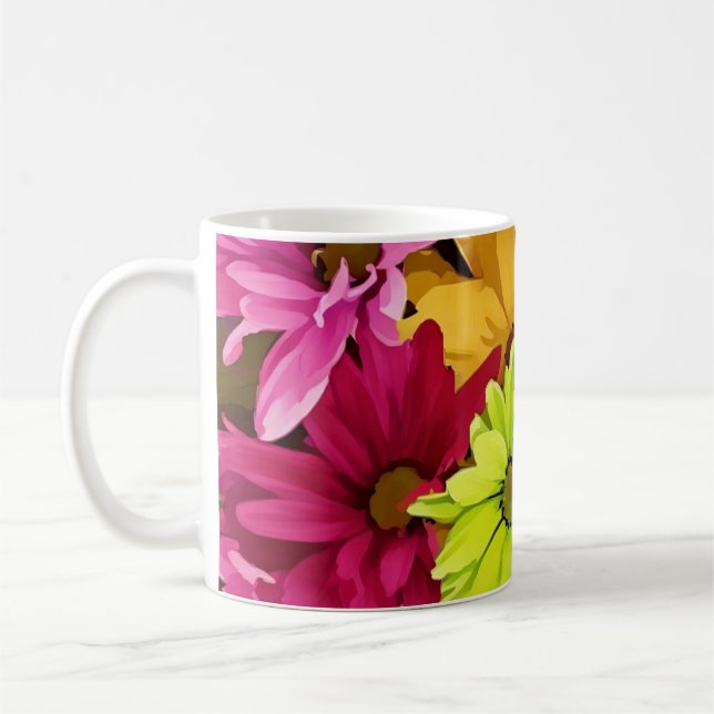 Taza De Café Floral vibrante (Izquierda)