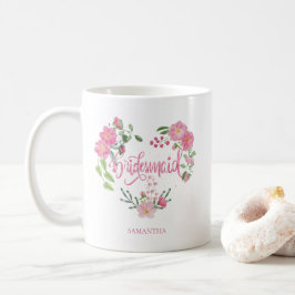 Taza De Café Floral Wedding Party Bridesmaid