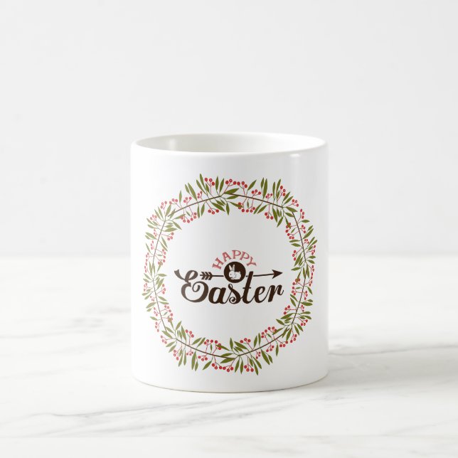 Taza De Café Floral Wreath con conejito (Centro)