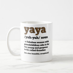 Taza De Café Floral Yaya Definición Abuela del Día de la Madr