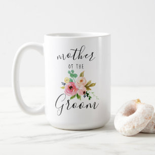 Taza De Café Florales de Rubor Madre del regalo de Groom 15 oz