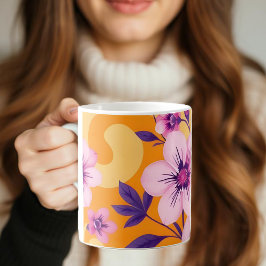 Taza De Café Florales de verano vibrantes-estilo dopamina