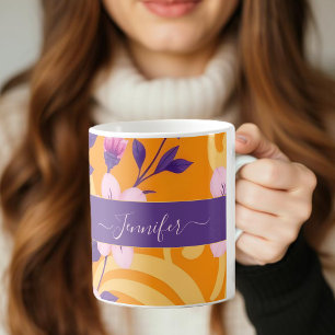Taza De Café Florales de verano vibrantes-estilo dopamina