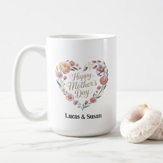 Taza De Café Florals Flowers Happy Mother's Day Cup Coffee Gift