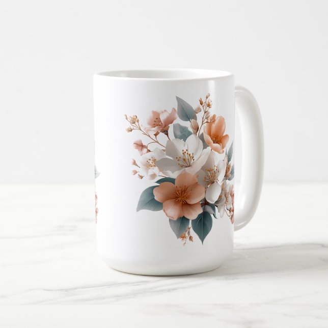 Taza De Café ☕ Florece donde bebes 🌸✨ (Anverso derecho)
